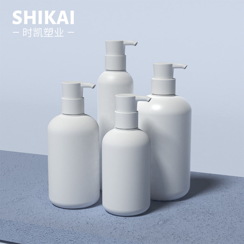 200ml/300ml white round shoulder body lotion bottles, 400ml/500ml PP shower gel care bottles