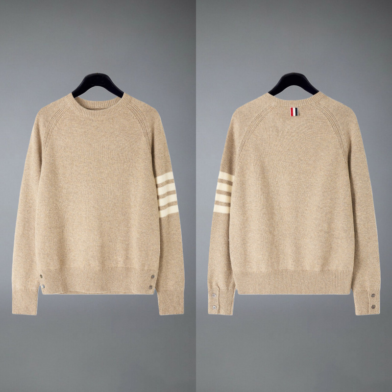 Tb Wool Women's New Autumn and Winter Round Neck Sweater Casual Slimming Look Men's and Women's Same Style Knitted Round Neck Sweater Tb Wool Women's New Autumn and Winter Round Neck Sweater Casual Slimming Look Men's and Women's Same Style Knitted Round Neck Sweater