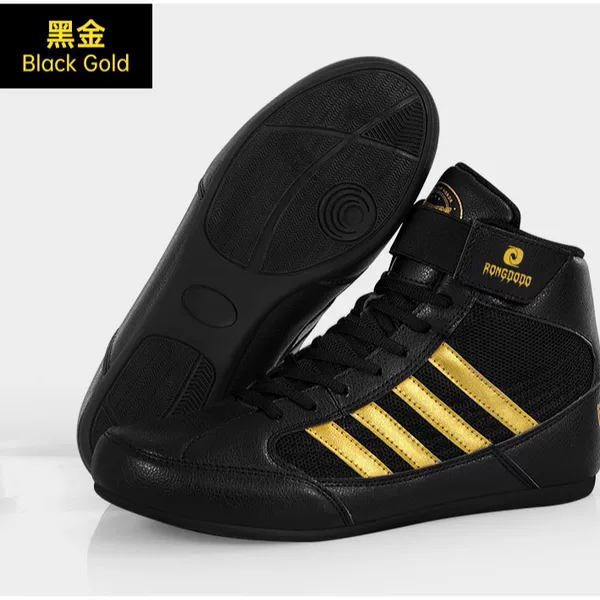 Boxing Shoes for Men and Women, High-Top Fighting Shoes for Adults and Children, Indoor Training Free Fighting Breathable Wrestling Shoes