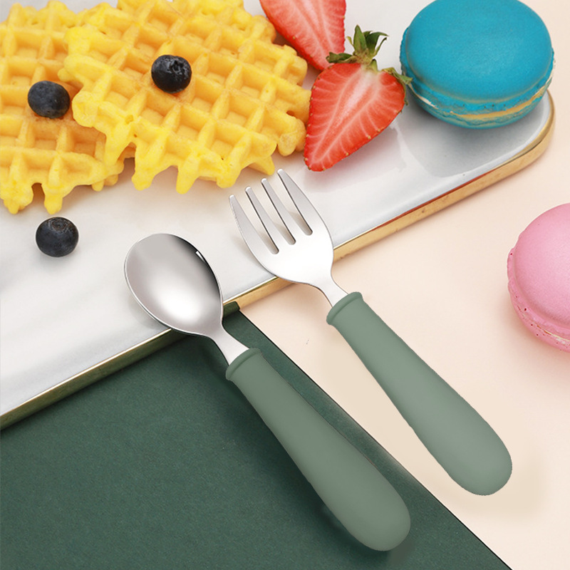 육군 녹색 포크와 스푼 + 보관함