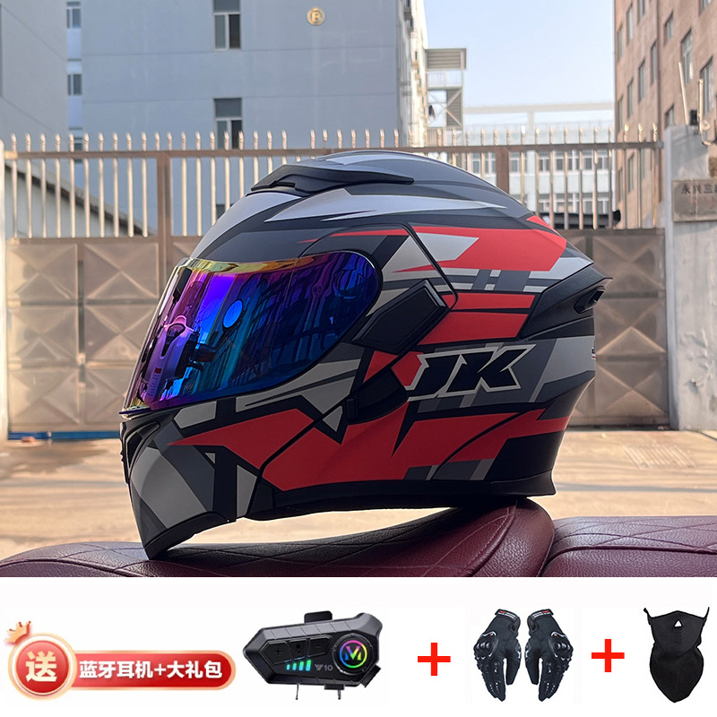 JIEKAI casco de motocicleta casco completo de motocicleta para hombres y mujeres Bluetooth casco de exposición casco de coche eléctrico 3C certificación