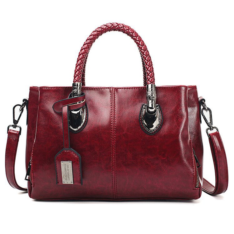 European and American retro women's bag trend, new cross-border hand-held shoulder crossbody bag made of oil wax leather for export, one piece, global consignment undefined