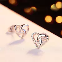 Серьги в Корейском стиле для девочек индивидуальные переплетенные любовные серьги Аллергия Джокер милые серьги в форме сердца Прямые продажи с фабрики