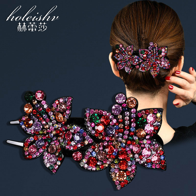 Corea del Sur clip de agarre grande Red roja horquilla hembra Cabeza trasera clip de pico de pato de alta gama gran nuevo clip de horquilla de pelo fijo