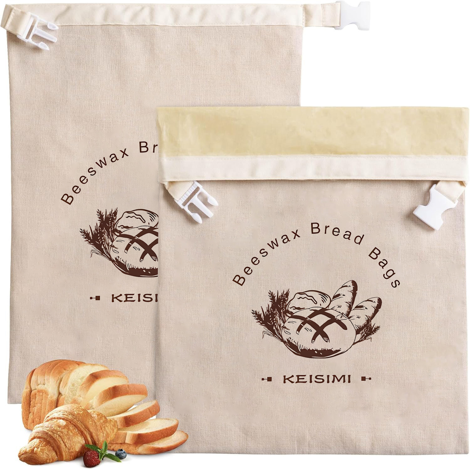 Nuevos productos transfronterizos reutilizables de cera de abeja de hebilla bolsas de pan para revestimiento de cera de abeja natural bolsas de algodón bolsa de alimentos image 7