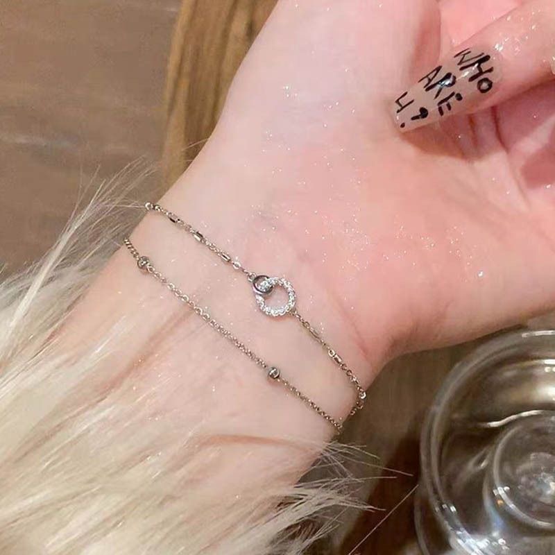 Mobius Double-Layer Ring Bracelet Niche Design Personalized Versatile Double-Ring Bracelet for Women as a Gift for Besties
