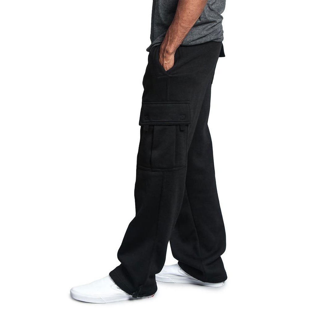 Men's Clothing new men's multi pocket overalls Autumn and winter brushed casual cuffed trousers for men_voghion.com