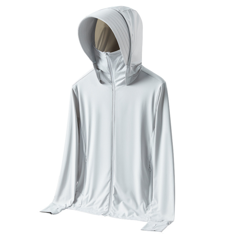 オリジナル糸アイスシルク日焼け防止服女性の取り外し可能なつばクール抗 UV 長袖屋外サイクリングカップル日焼け防止服|undefined