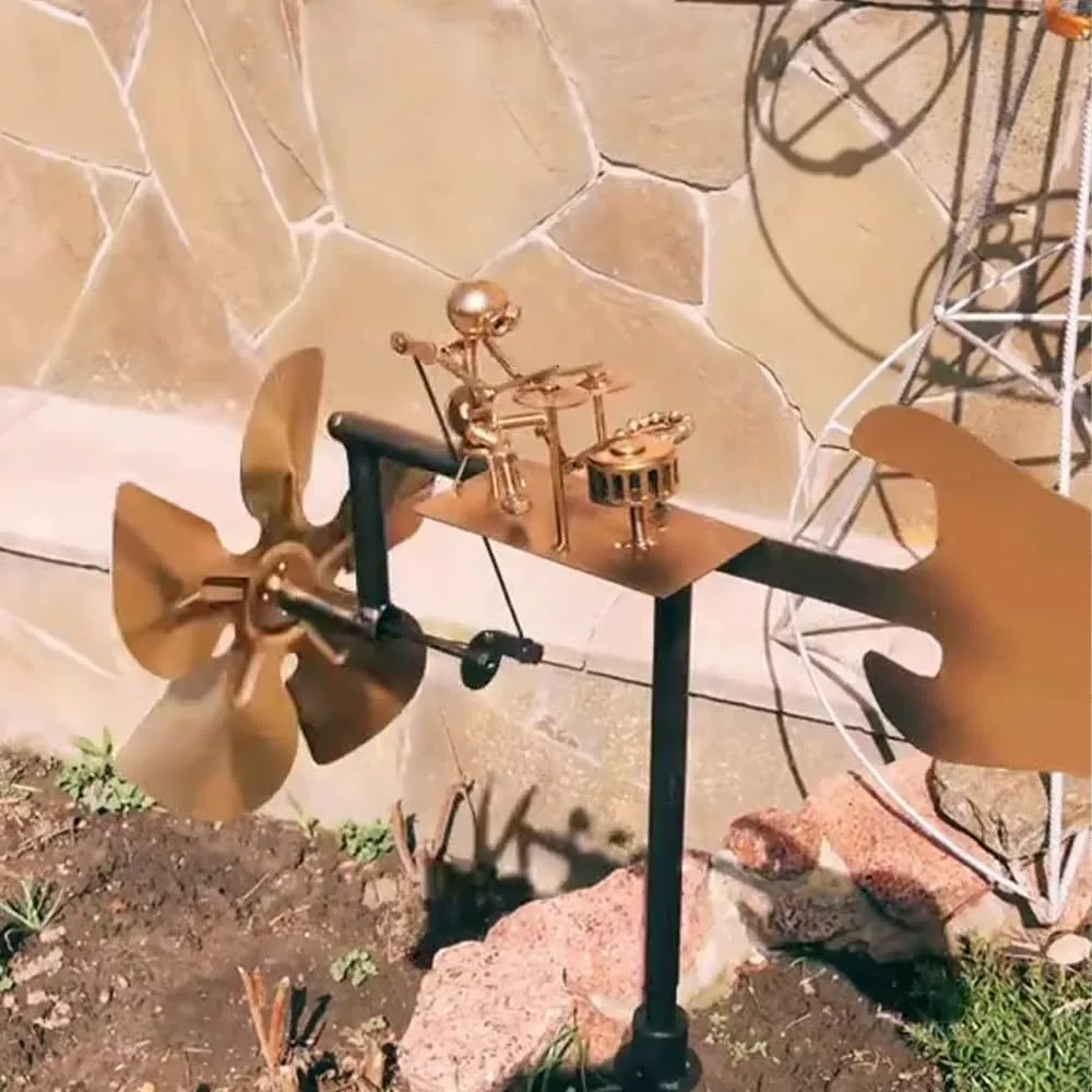 Трансграничные горячие продажи Handmade Metal Drummer Windmill Металлический барабанщик ветряная мельница украшения сада