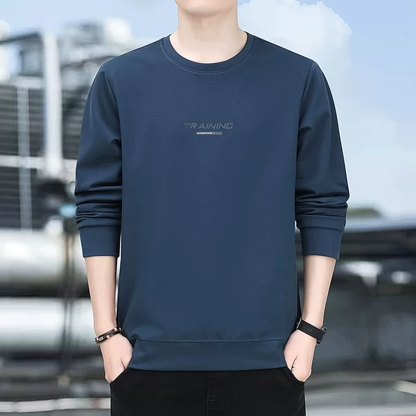 Sweater men's 2023 new autumn and winter inner casual sports sweater round neck pullover all-matching plus size bottoming shirt