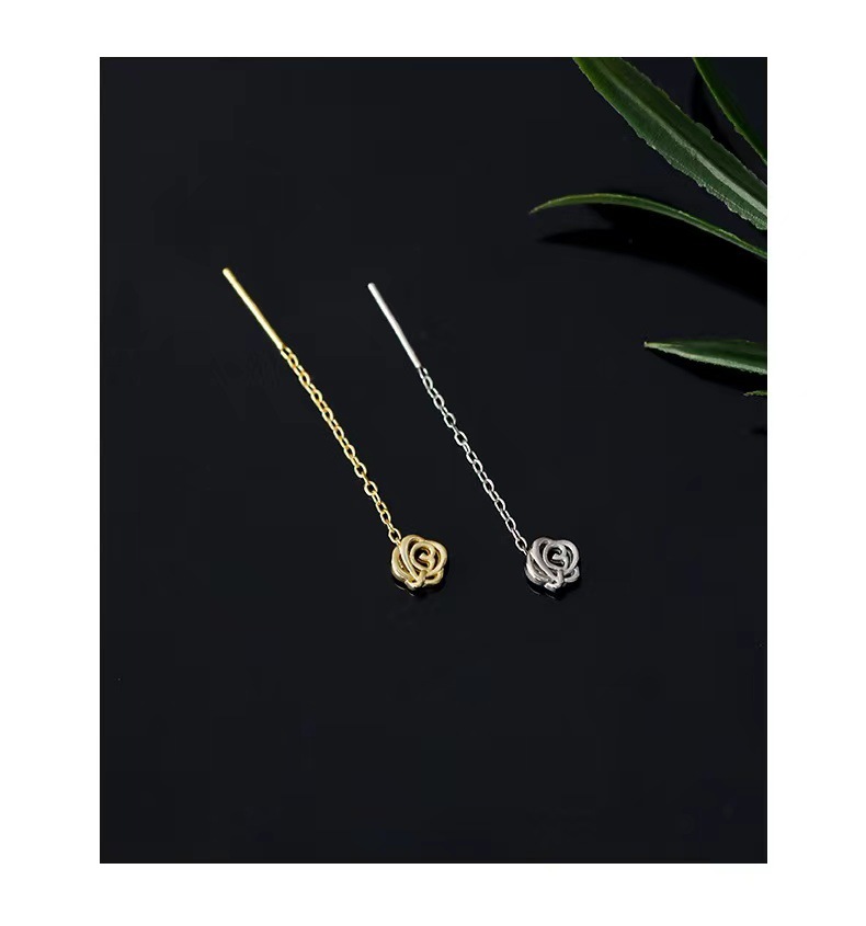 Simple Style Flower Silver Plating Ear line 1 Pair