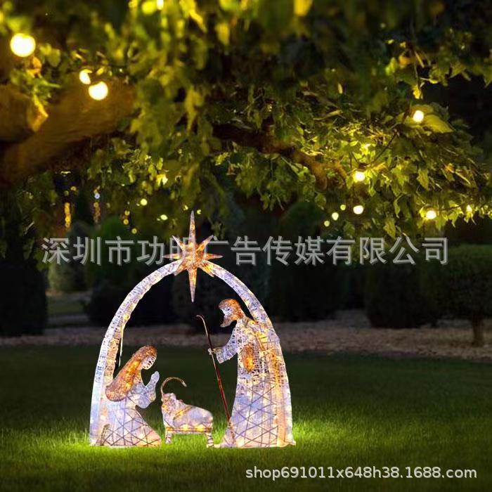 Christmas Decoratio圣诞马槽场景花园装饰圣诞复活节装饰摆件