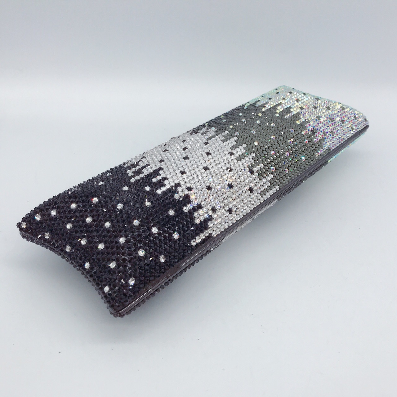 Túi clutch nữ đính đá rhinestone cầm tay hộp cứng dự tiệc — 10 # xanh ngọc chi tiết 16