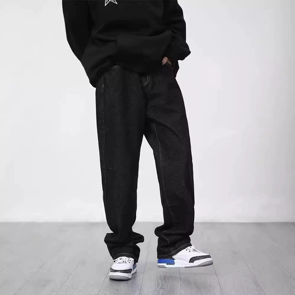 Джинсы, брюки для отдыха, американский стиль, oversize, свободный прямой крой