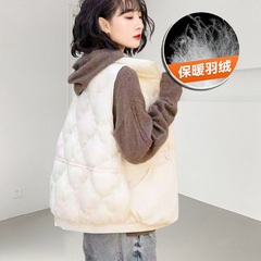 ベストダウン女性のショートダックダウンハイエンドの新しいベストベスト冬フラット湖卸売