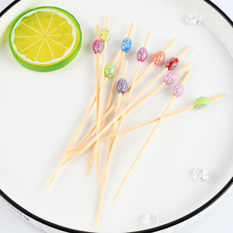Cuentas coloridas cuerdas de perlas de frutas creativas cócteles de alta calidad hotel restaurante bar bambú fábrica al por mayor