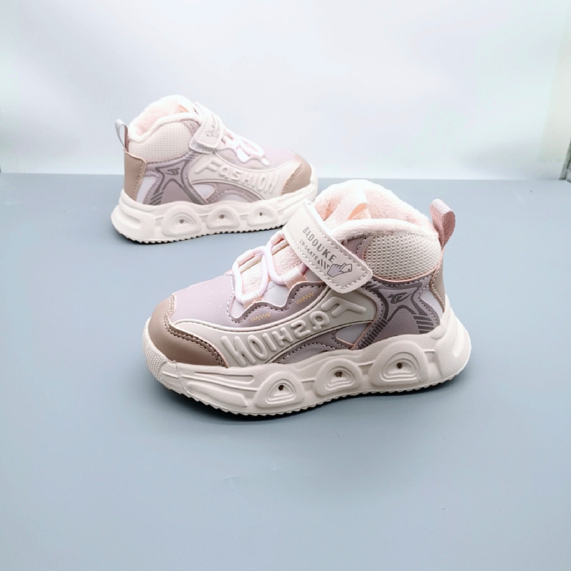 Nuevos zapatos de cuero de algodón con lámpara para niños, zapatos para padres, zapatos deportivos para niños, zapatos de skate de invierno para niños 2025