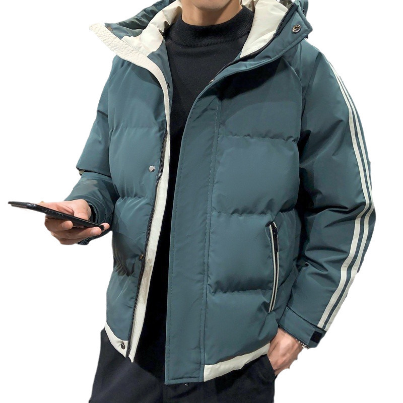 Capa de algodón hombre chaqueta de algodón de invierno de hombre nueva chaqueta de invierno gruesa ropa de pan con capuz para jóvenes de mediana edad