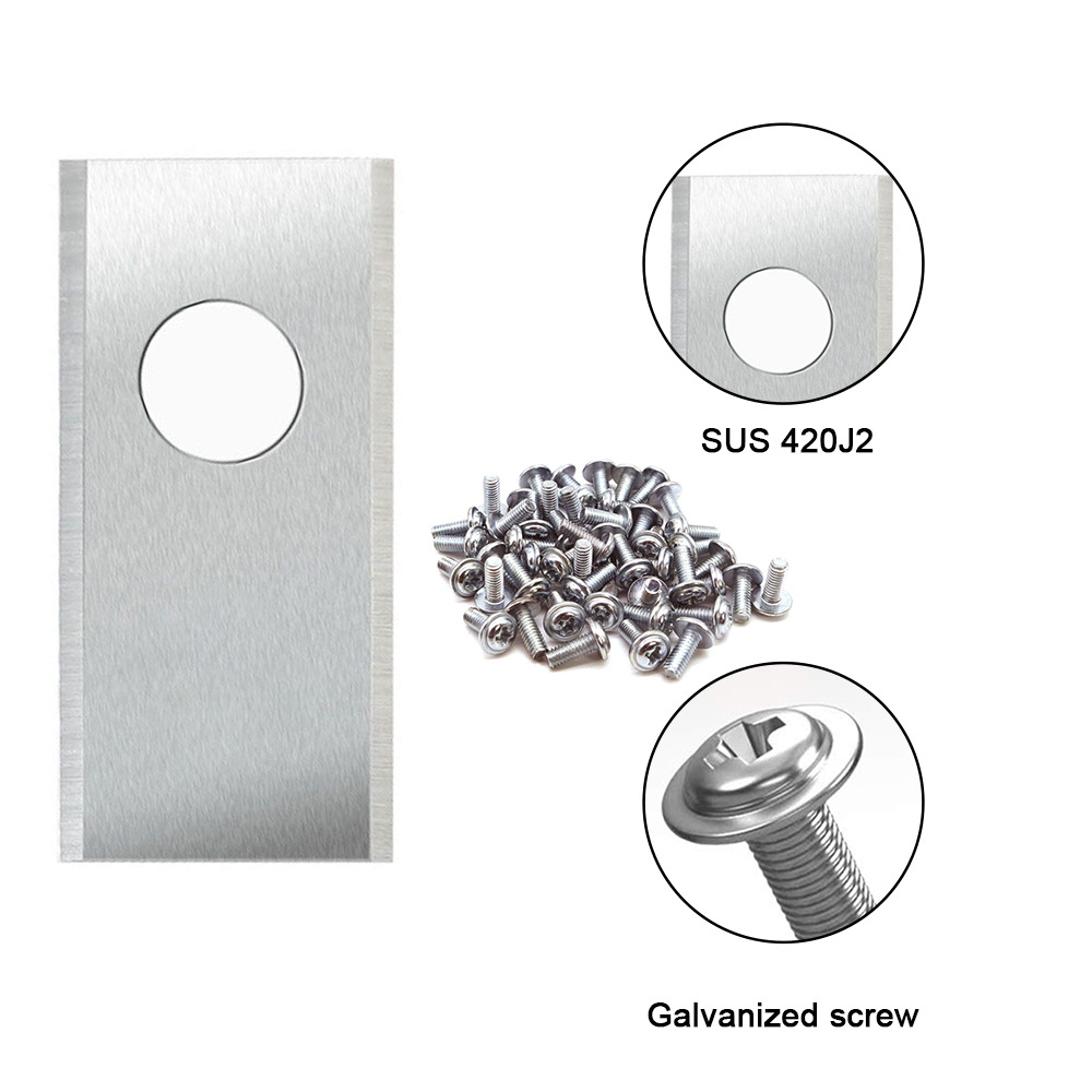 割草机刀片 不锈钢银色折弯刀片单孔 适用于WORX园林割草机刀片