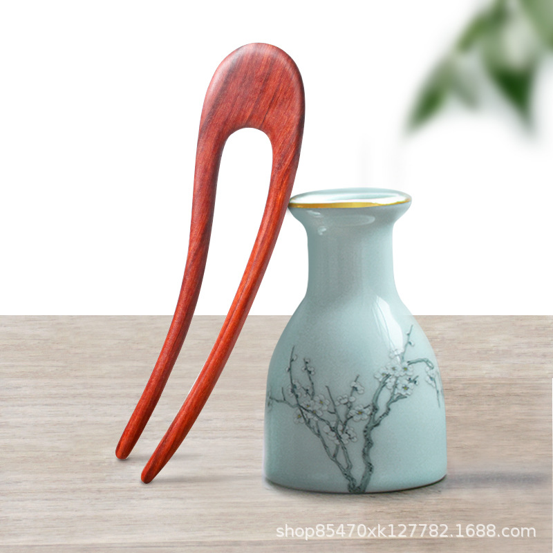 Horquilla de madera de melocotón palillos hechos a mano estilo antiguo ahora simple de alto grado sándalo verde updo accesorios para novia