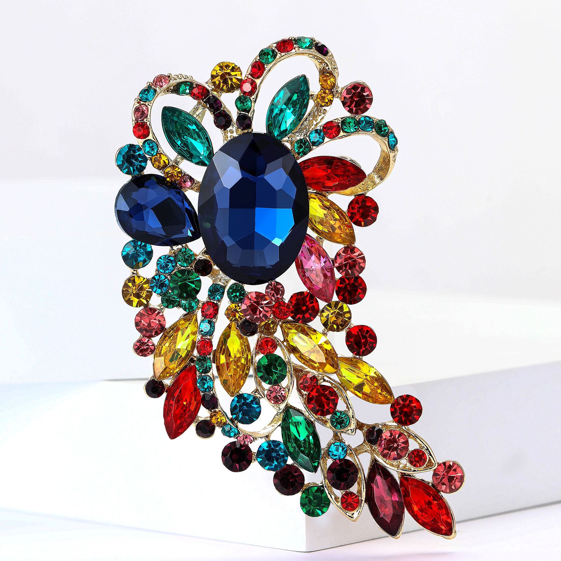 Broche vintage para mujer con perlas y cristales para abrigo_voghion.com
