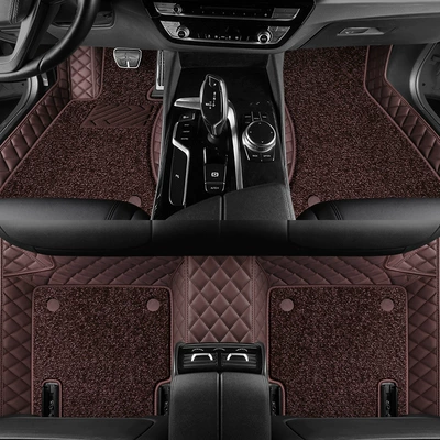 Ayaqaltılar (Kovriklər) — Car Floor Mats Fully Surround Special - brown-brown-imitation-cashmere-double-layered-foot-pads