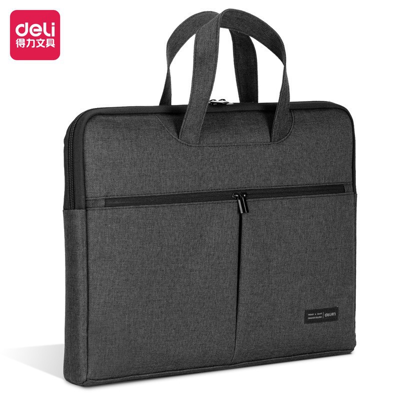 Deli BG101 maletín Oxford tela doble bolsillo negocio oficina reunión materiales bolso archivo bolsa