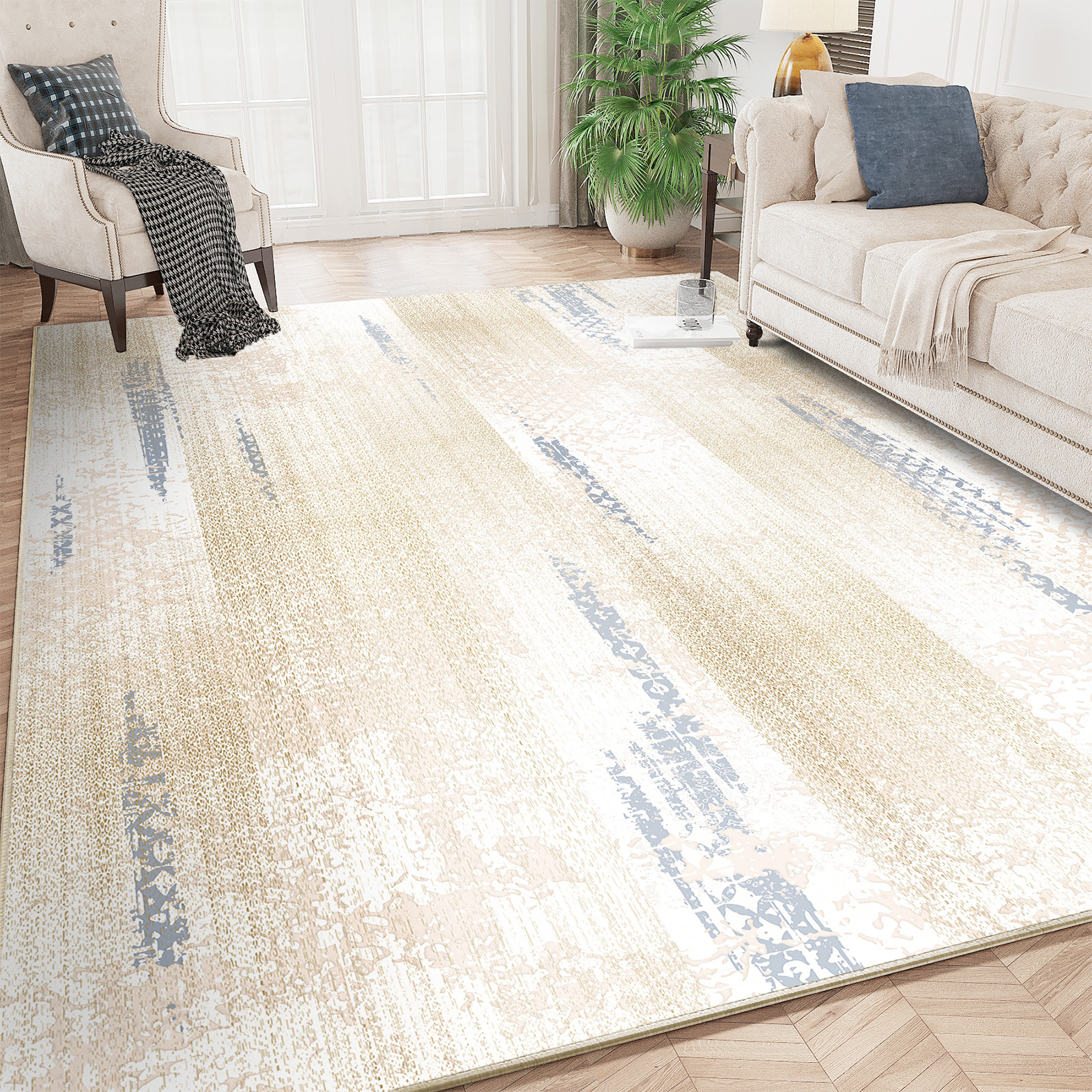 Cross-border diseño original nórdico luz lujo silencioso manta sala de estar alfombra antideslizante fácil cuidado dormitorio plegable alfombra