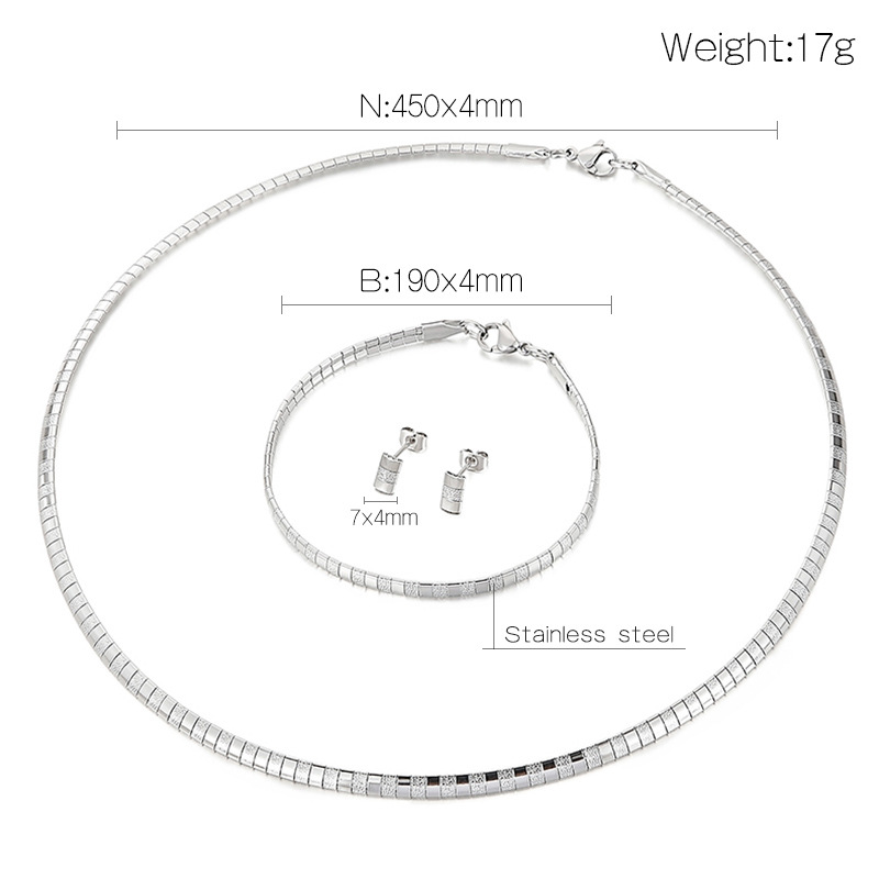 new fashion titanium steel necklace bracelet set wholesale nihaojewelry