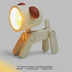かわいいペットのかわいいミニテーブルランプインデスクトップクリエイティブ装飾品学生寮の寝室のベッドサイド睡眠子犬ナイトライト