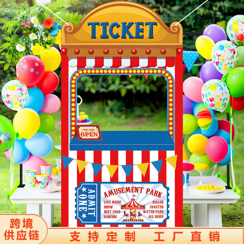 Wenda Cross-Border New Christmas Photo Frame Phone Booth Scene Decoration Props Hollow-Out Photo Banner