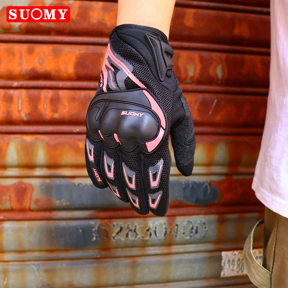 Manufacturer Suomy Motorcycle Touchscreen Gloves, Thin Mesh Breathable, All-Season Motorcycle Racing Anti-Fall Protection Full-Finger Gloves