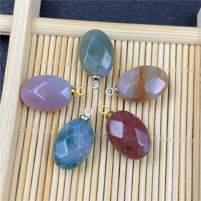 Retro Agate Oval Faceted Pendant Diy Material display picture 8