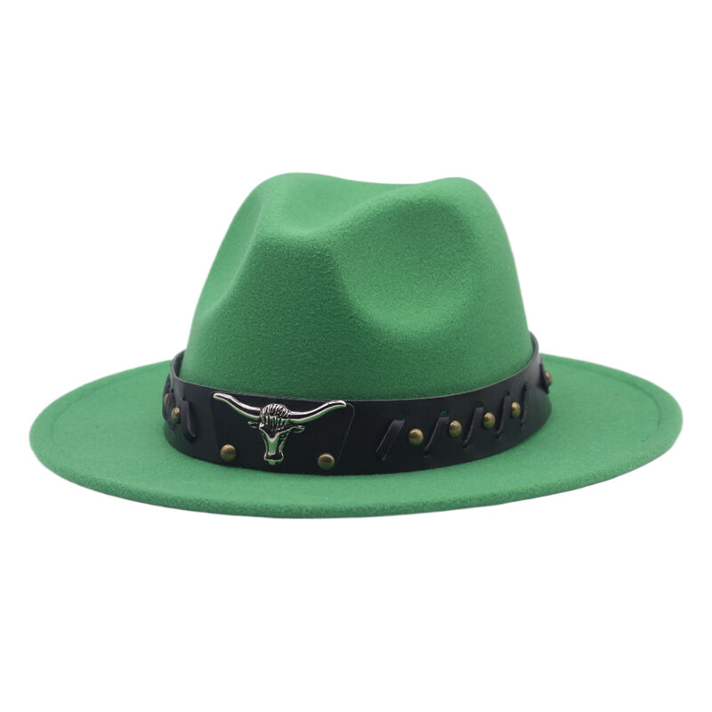 Cappello da cowboy spagnolo unisex Cappello a cilindro jazz erboso con tesa piatta e tesa larga per uomo e donna_voghion.com