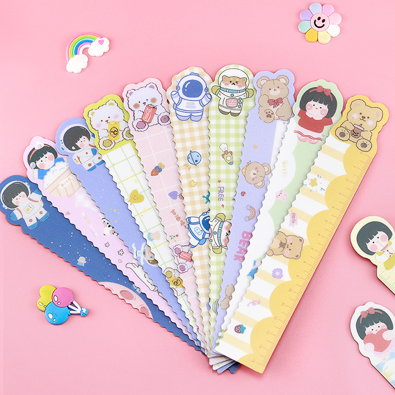 Primary school students' soft 15cm magnetic irregular ruler, cute cartoon measuring and drawing ruler, student stationery supplies