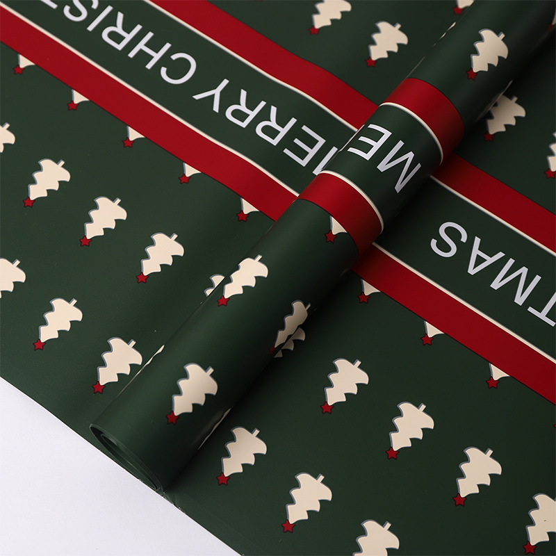 Papel de Envoltura Impermeable de Navidad para Flores y Regalos de Película Perlada