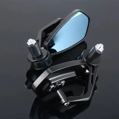 Motorcycle Street Car Modified Retro Aluminum Alloy Handlebar Mirror Rear View Mirror Rear View Mirror Handlebar Rear View Mirror 22mm Caliber (Motorcycle rearview mirror) - 1-5003-black