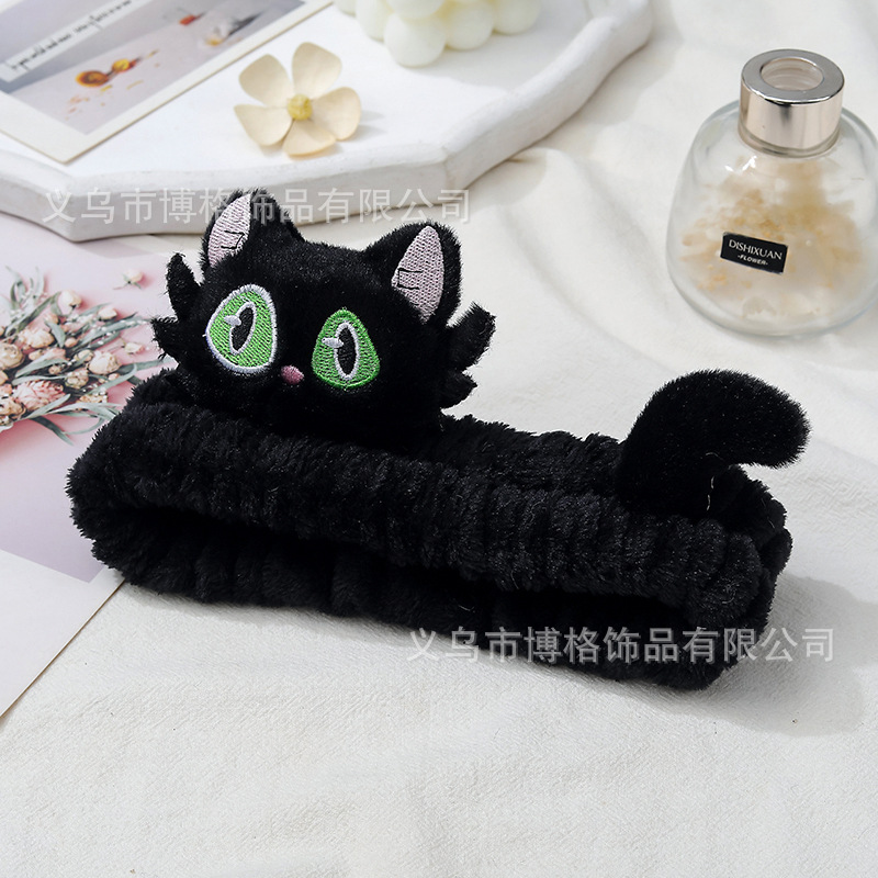 Lindo divertido gran ojo meow pelo banda gatito tocado cara lavado maquillaje máscara chica niños Niña