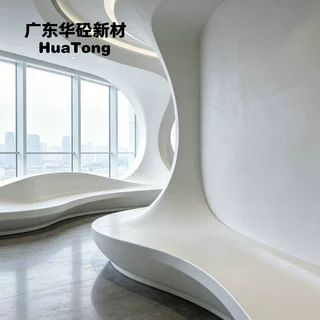 落地窗极简GRG双曲面造型展厅连续流线纤维增强石膏制品
