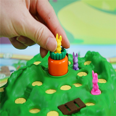 Trampa de conejo juego de escritorio de los niños conejo juego de damas juguete a su vez rábano juego de mesa de interacción entre padres e hijos