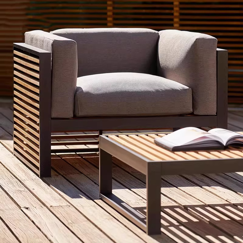 Diseñador simple sofá al aire libre aleación de aluminio nórdico industrial al aire libre patio jardín balcón impermeable