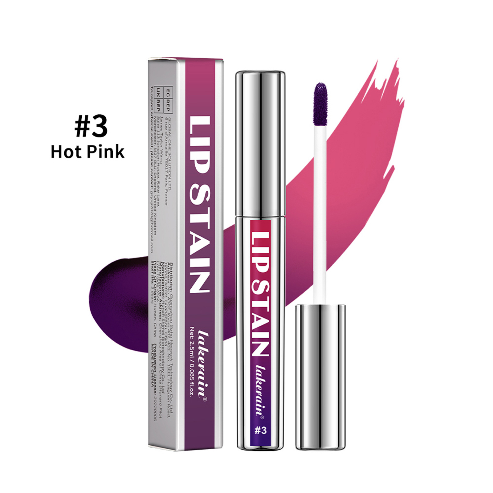 Transfronterizo lacerain tubo de plata rasgar lápiz labial mate es fácil de colorear, impermeable, no es fácil de descolorar lápiz labial rasgar lápiz labial