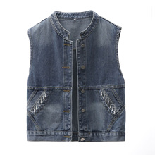 2024春秋季新款牛仔马夹女文艺复古设计感别致绝美减龄女上衣