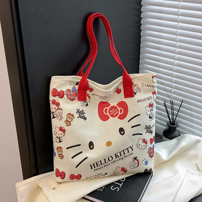 Tas Bahu Motif Cetak Kucing Warna Merah Muda Gadis Instagram Tas Ember Mudah Dipadu Padan Modis Gaya Korea Tas Tote Kapasitas Besar
