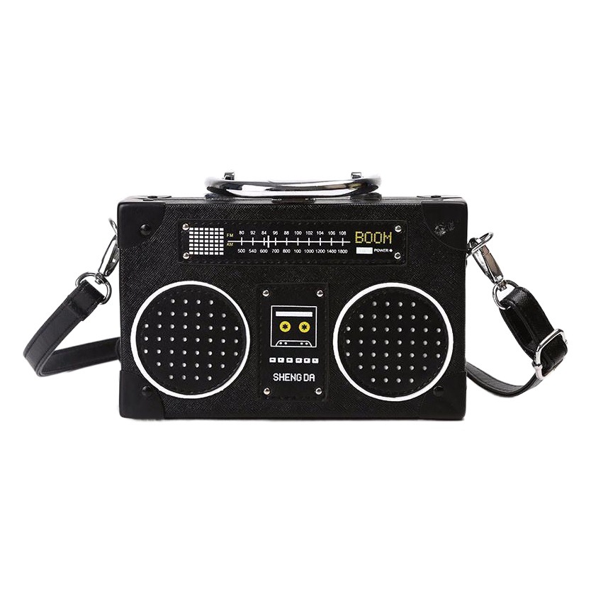 2023 nuevo estilo bolsa de mensajero personalizada radio caja pequeña bolsa de hombro estilo coreano grabadora caja bolsa bolso de las mujeres