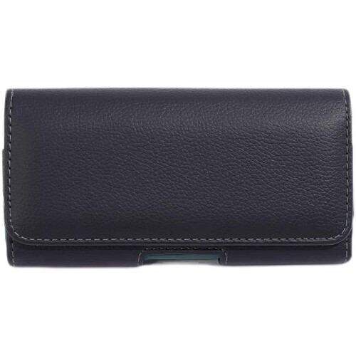 Large Screen Phone Case with Belt Loop, Waist Bag for Men and Elderly, Durable Leather Suit, Cross-Style Pouch, Suitable for Construction Sites