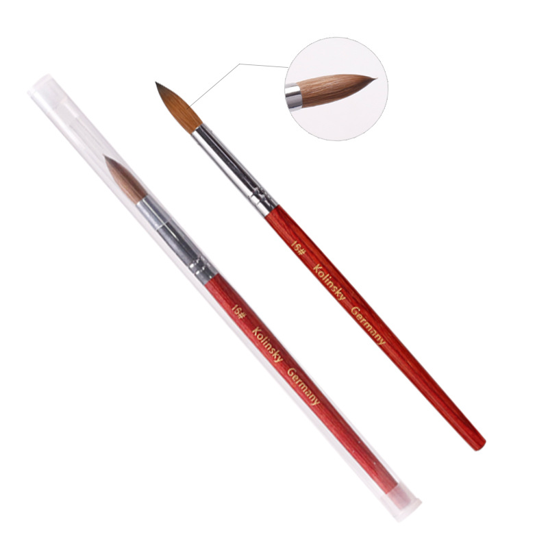 Venta caliente transfronteriza arte de uñas pelo de visón pluma de cristal siberiano pelo de visón puro arte de uñas pluma de talla de cristal Kolinsky