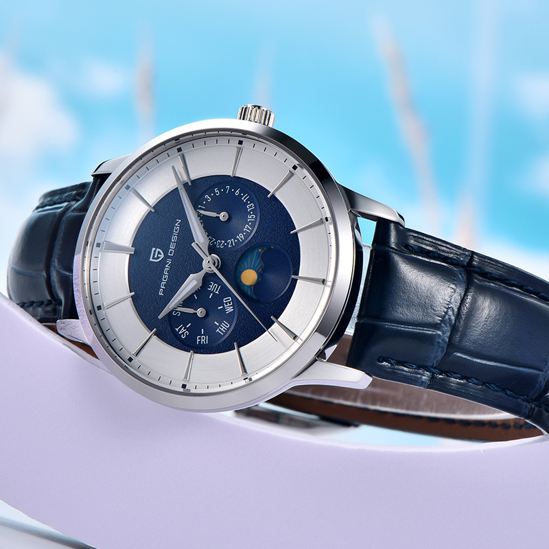 PAGANI DESIGN PD - 1795 reloj multifuncional de cuarzo de acero impermeable