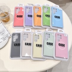 适用三星S25Ultra果冻液态硅胶磁吸手机壳S24Ultra亲肤防摔保护套