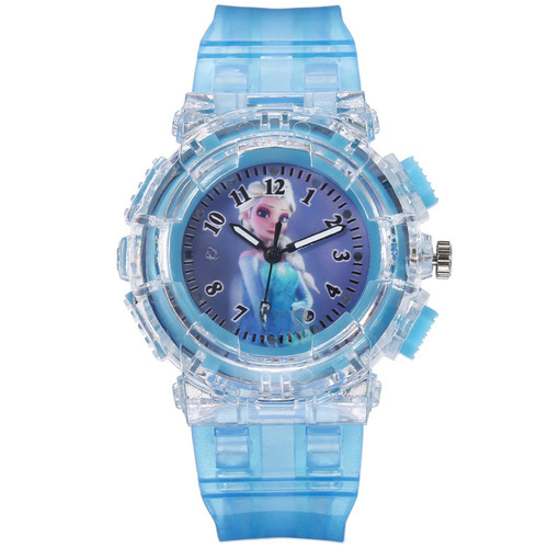Ice and Snow Fairyland Cartoon Electronic Watch Night Light Glowing Princess Watch Girl Watch Student Watch Women's Wholesale